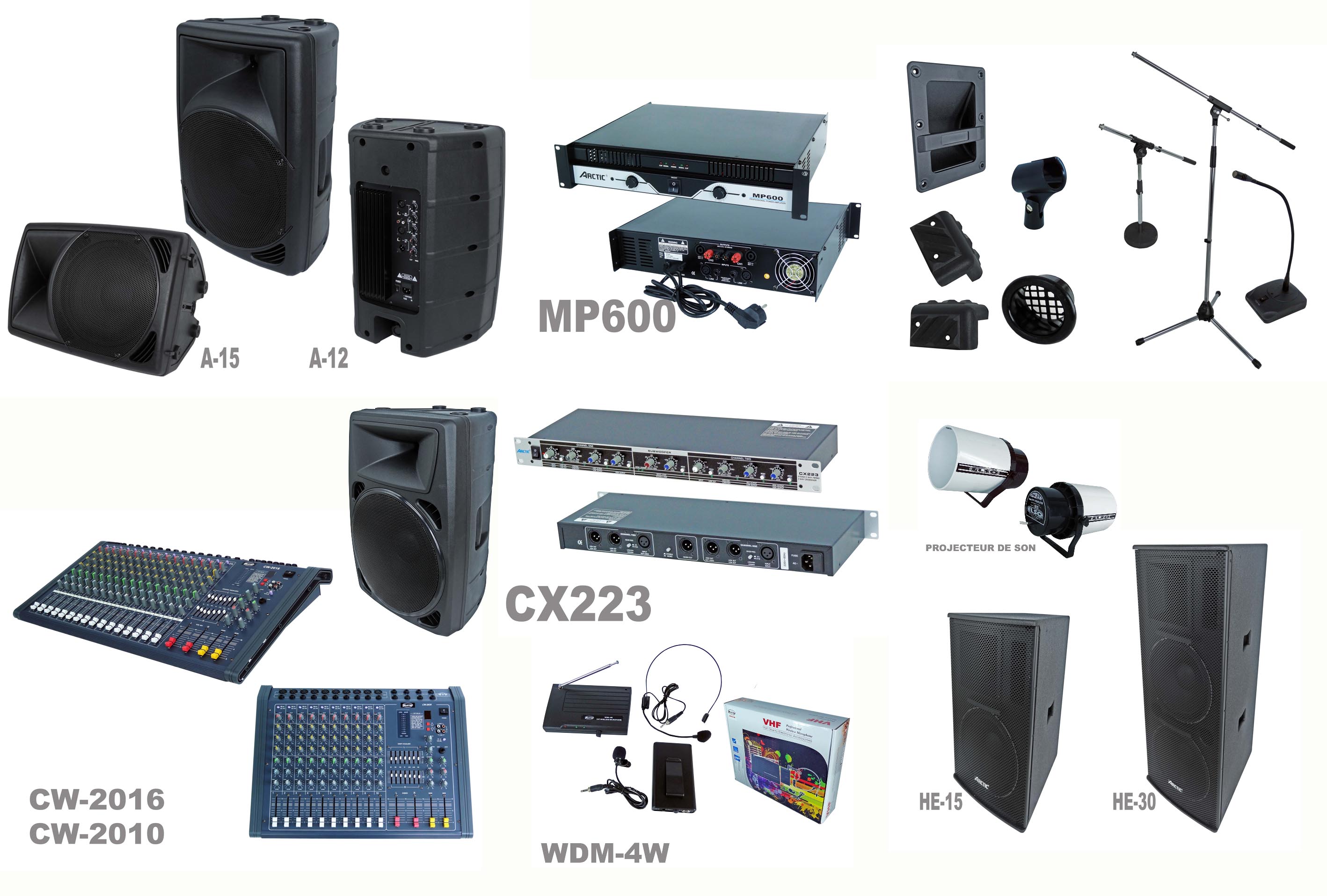 Matériels acoustiques de sonorisation